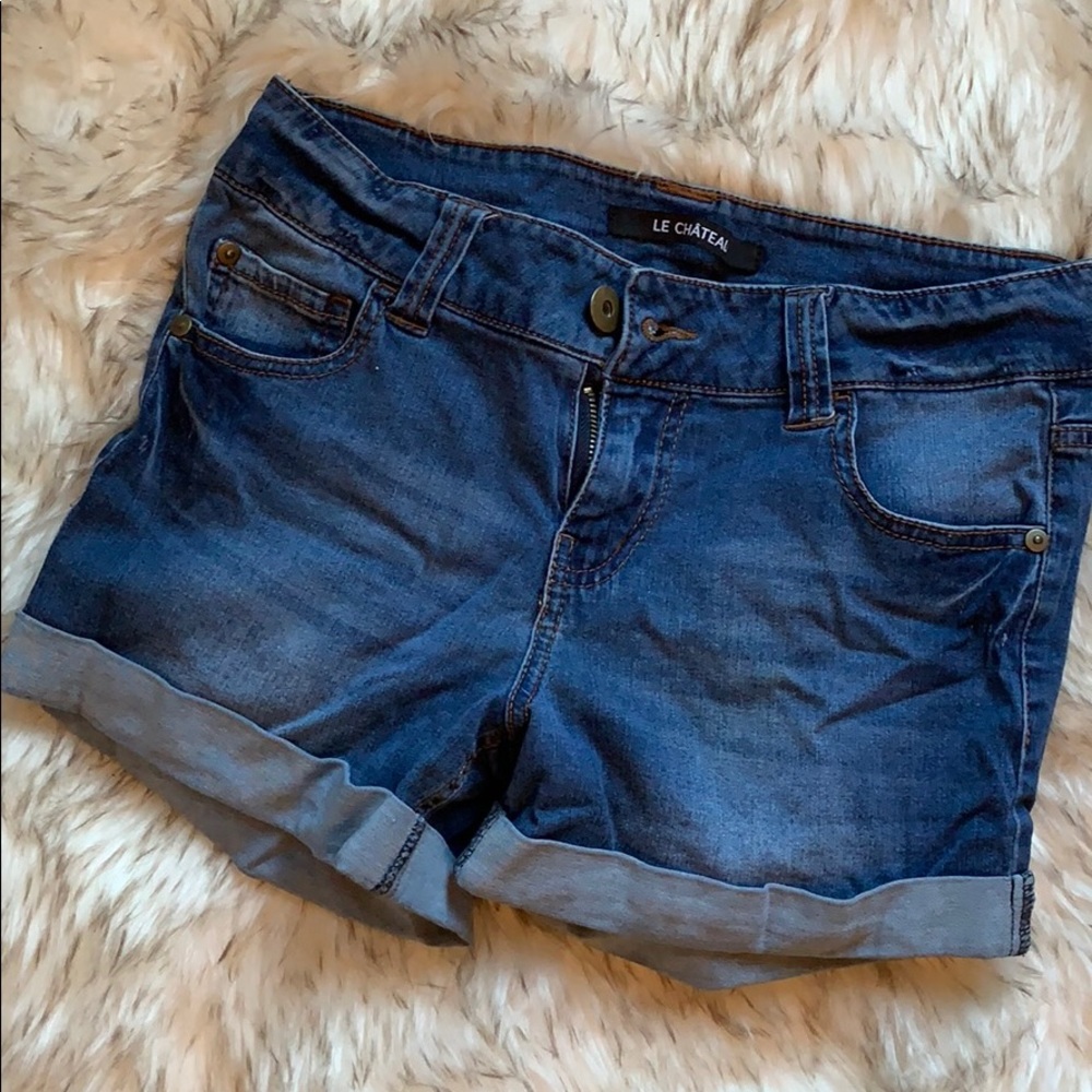 Mid rise super soft denim shorts